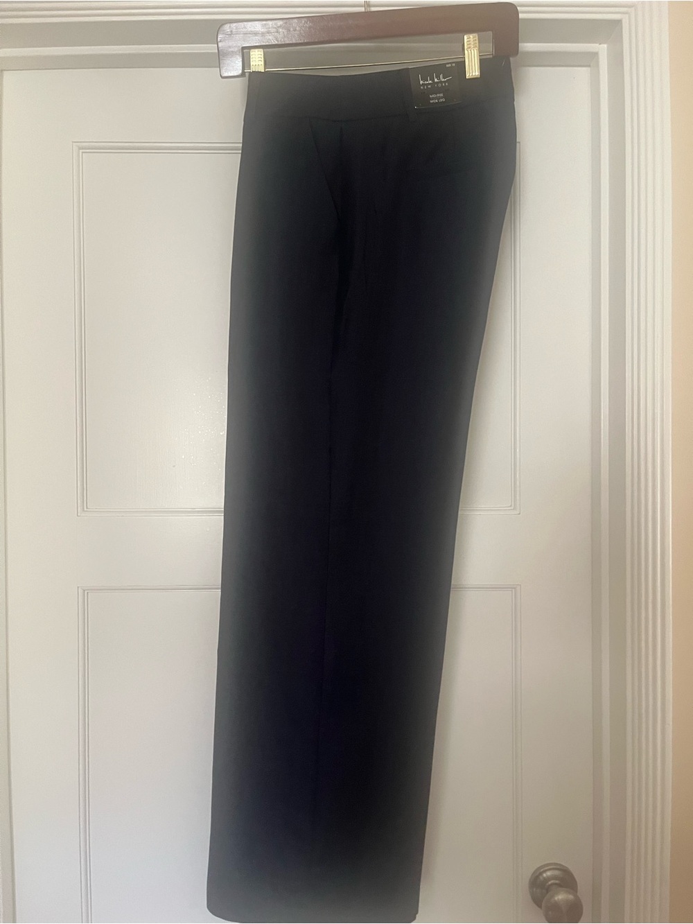 Nicole Miller Black Wide-Leg High-Rise Trousers